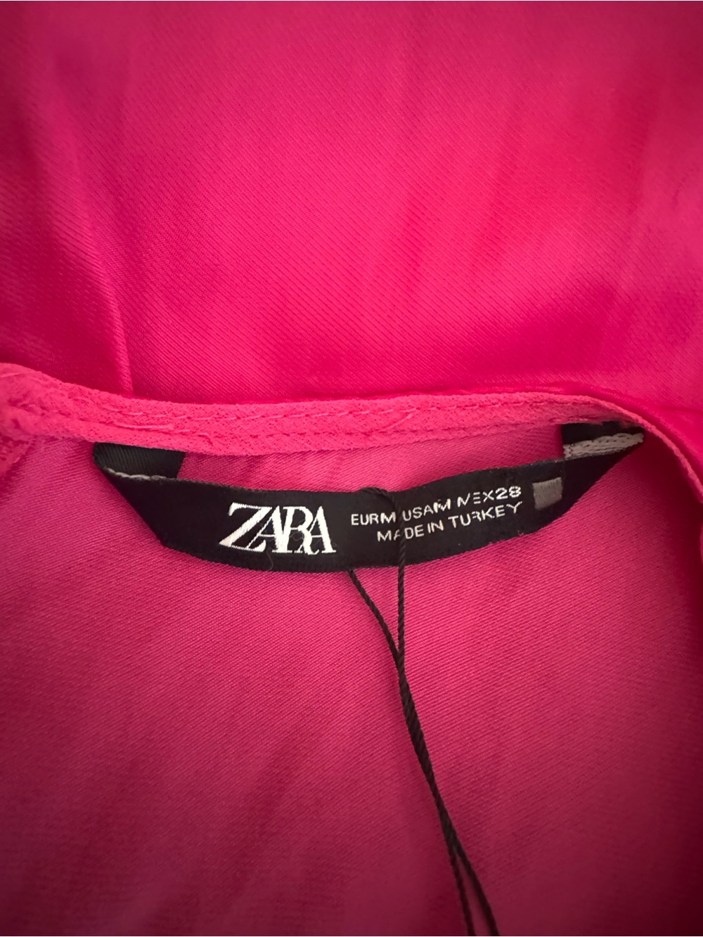 ZARA Satin Pink Wide Leg Jumpsuit Draped Sleeveless Fuchsia Size M NWOT - Picture 8 of 9